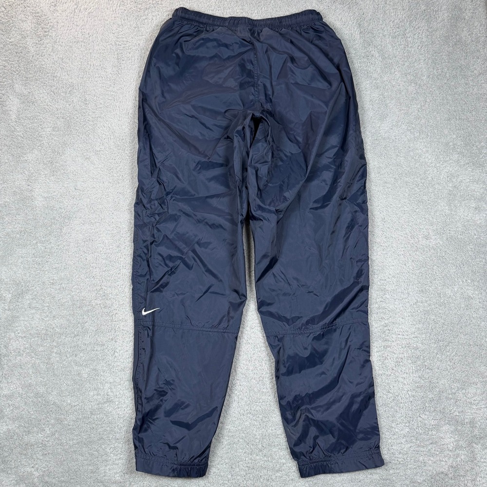 Vintage Nike Windbreaker Track Pants Mens Large Navy Blue Nylon Ankle Zip Jogger